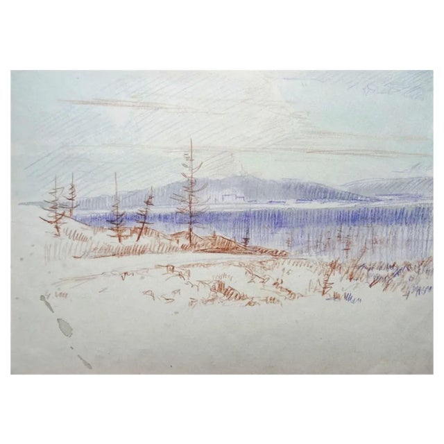 Herberts Mangolds, Winter, 1967, Double-Sided Watercolor on Paper For Sale