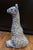1990s Vintage MCM Andrea by Sadek Blue & White Painted Fishnet Sitting Giraffe 13" Tall Figurine For Sale - Image 5 of 7