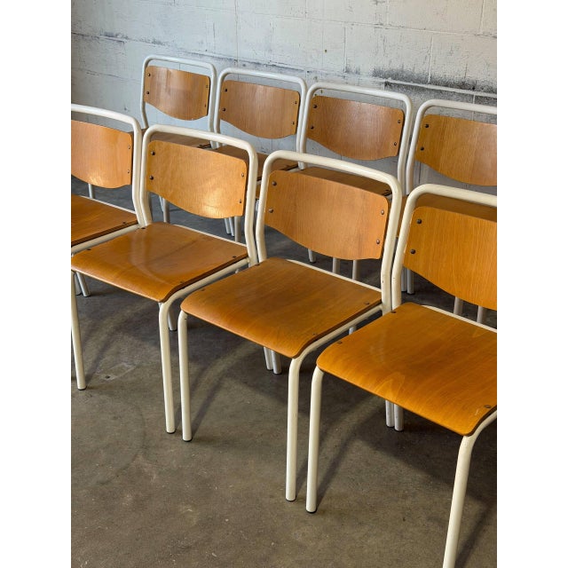 Labofa Plywood Stacking Chairs Set of 10 Vintage Mid-Century Modern 1970s For Sale - Image 9 of 12