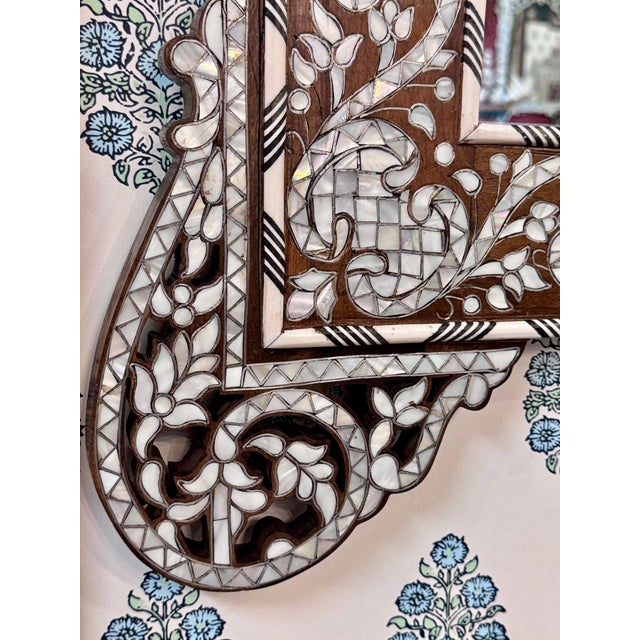 1990s Mother of Pearl Inlaid Moorish Style Mirror For Sale In Los Angeles - Image 6 of 6