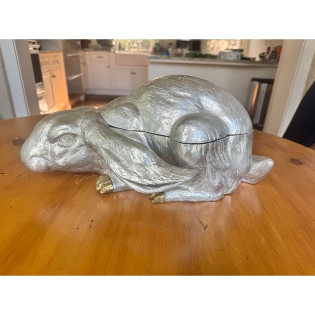 Mid-Century Modern Vintage Mid-Century Modern Arthur Court Rabbit Wine Cooler / Ice Bucket For Sale - Image 3 of 6