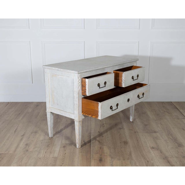 Mid 20th Century French Painted Chest of Drawers with Brass Pulls, circa 1920 For Sale - Image 5 of 8