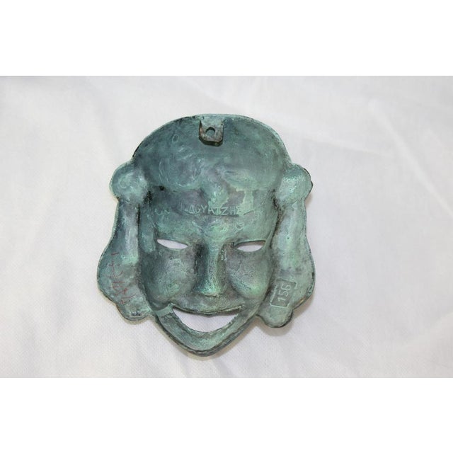 Bronze Theater Drama Masks, 1950s, Set of 2 For Sale - Image 16 of 18