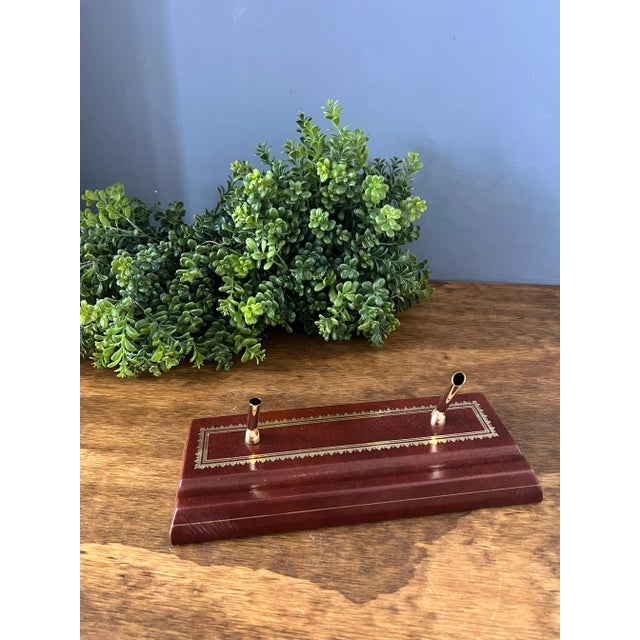 1970s Italian Leather Scully & Scully Double Pen Holder For Sale - Image 12 of 12
