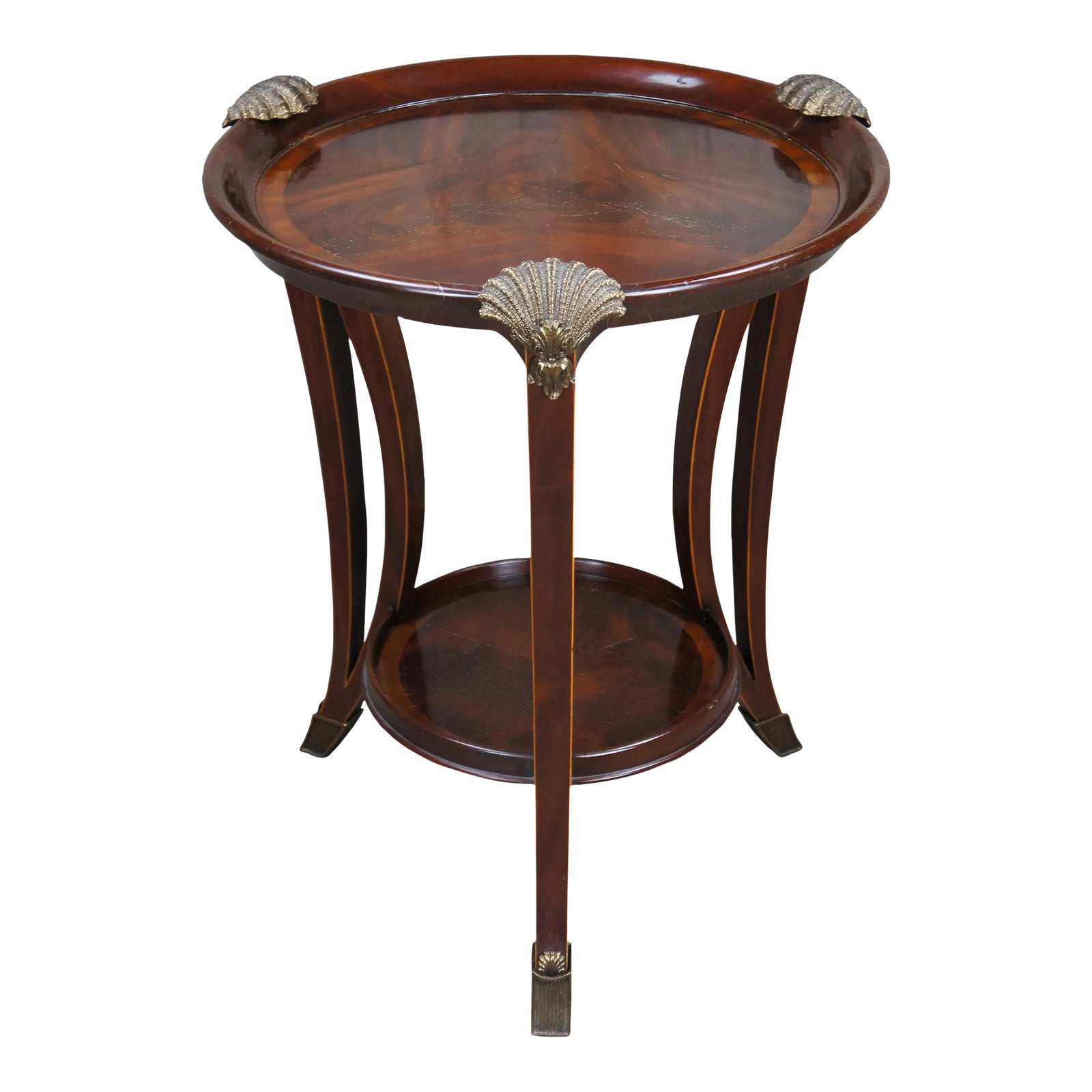 Late 20th Century Maitland Smith Sheraton Style Flame Mahogany Round ...