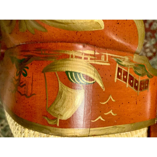 Vintage Baker Queen Anne Scarlet Japanned Desk/ Bureau Plat Conforming Chair For Sale - Image 10 of 12