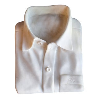 Carved Alabaster Sculpture Shirt, 1980s For Sale