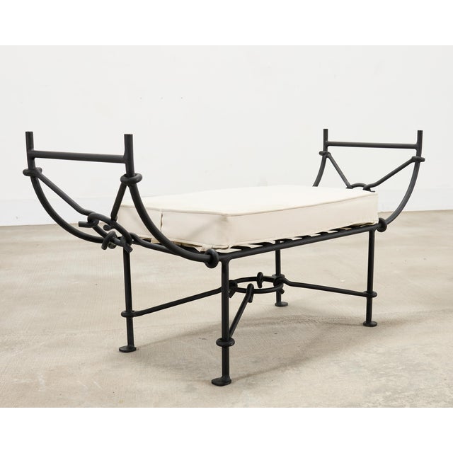 Neoclassical Neoclassical Style Horned Aluminum Bench After Diego Giacometti For Sale - Image 3 of 18