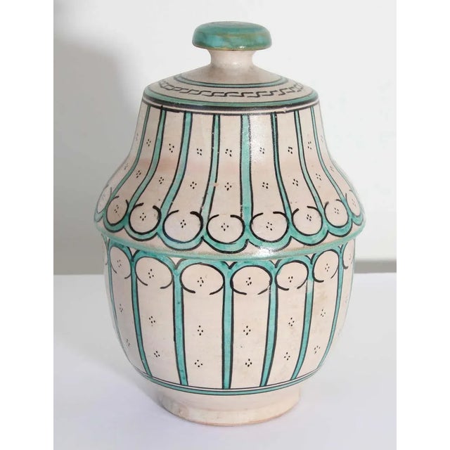 Moroccan glazed polychrome ceramic tureen with cover.Hand painted ceramic Jubbana, handcrafted by skilled Moroccan...