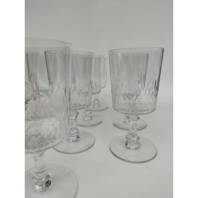 Eight large Baccarat crystal glasses, Champigny pattern. 15 cm. Cylindrical shape, size 5777, the same as the Richelieu...