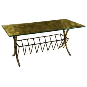 Hollywood Regency Style Gilt Brass Coffee Table