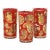 Vintage Culver Red Paisley Highball Bar Glasses, 22k Gold - Set of 3 For Sale
