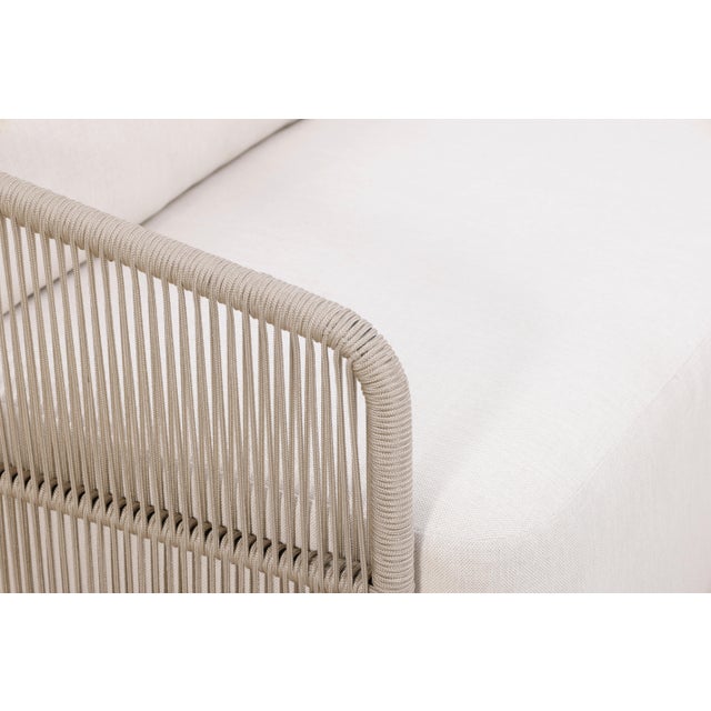Alpine Teak Wood Outdoor Loveseat With Gray Rope Design For Sale In Chicago - Image 6 of 15