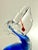 Late 20th Century Blown Glass Blue Pelican Art Sculpture With Red Fish, Murano Style For Sale - Image 5 of 7