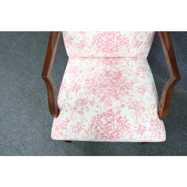 Ethan Allen Ethan Allen Toile Lolling Chair For Sale - Image 4 of 10