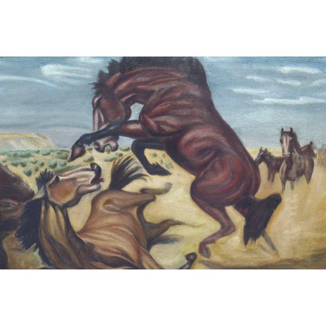 Abstract Expressionism Bernard Preston Thomas "King of the Range" Abstract Expressionist Western Landscape 1951 For Sale - Image 3 of 7