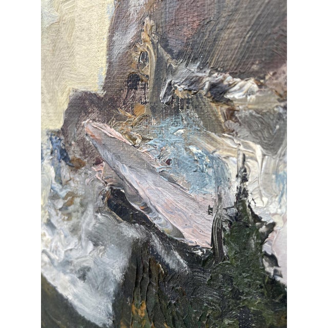 Forest Green Willy Angele, Three Peaks of Lavaredo, Italian Dolomites, 1950s, Oil on Canvas For Sale - Image 8 of 15