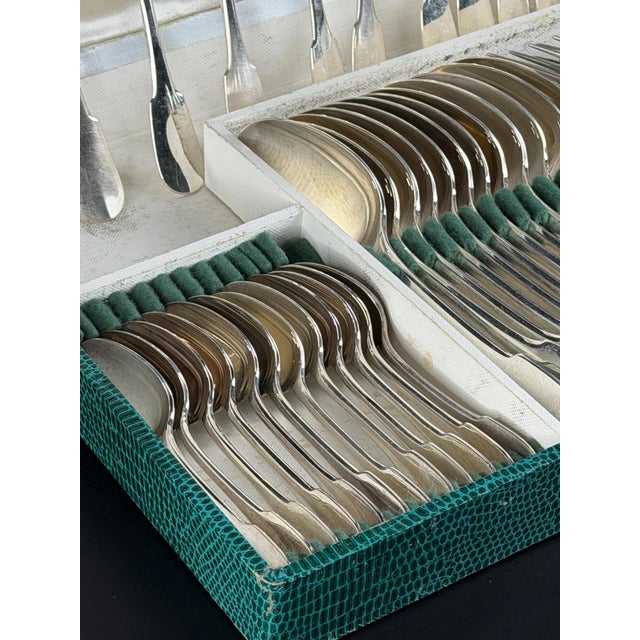 Beautiful and large christofle spatours silverplated flatware service for 12 people. A rare complete dining configuration...