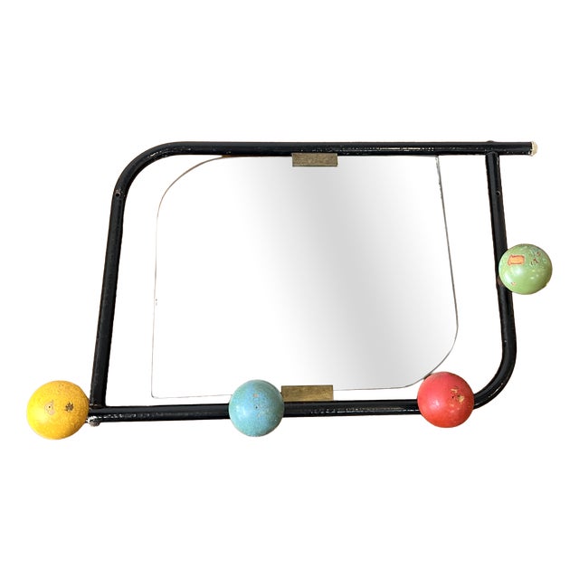 Wall Coat Rack with Mirror by Roger Féraud, France, 1950s For Sale