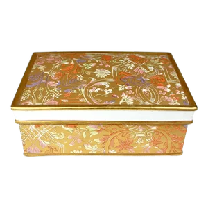 1960's Gilded Italian Floral Porcelain Trinket Box