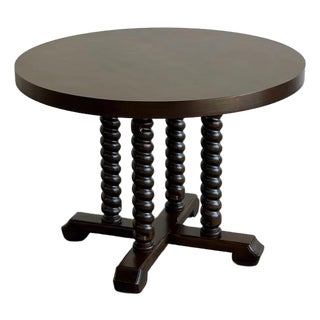 Vintage Bobbin Leg Round Dining Table For Sale