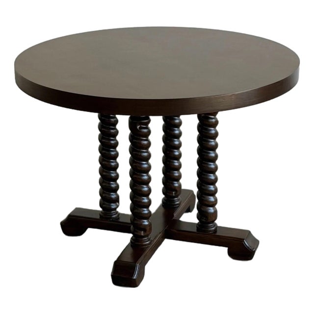 Vintage Bobbin Leg Round Dining Table For Sale