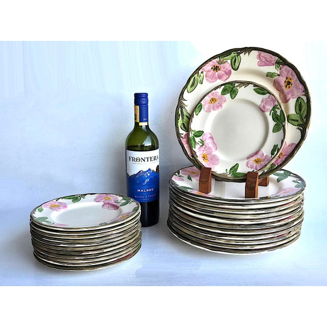 Vintage Franciscan Desert Rose Dinner and Salad Plates Made in England, 24 Pieces For Sale - Image 11 of 17