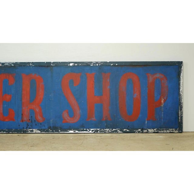 2020s Newly Made Reclaimed Weschler Barber Shop Aluminum Movie Prop Sign For Sale - Image 5 of 8