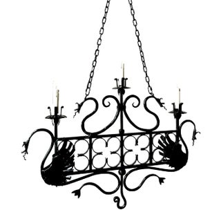 Vintage Italian Wrought Iron Ceiling Lamps, Set of 2 For Sale