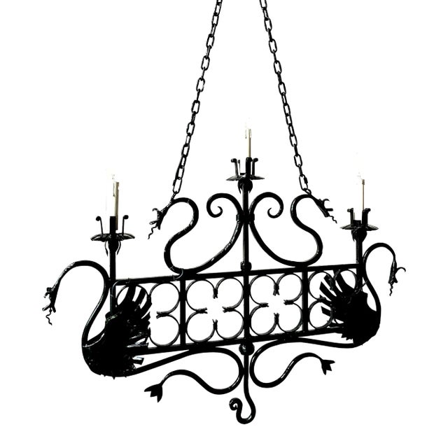 Vintage Italian Wrought Iron Ceiling Lamps, Set of 2 For Sale