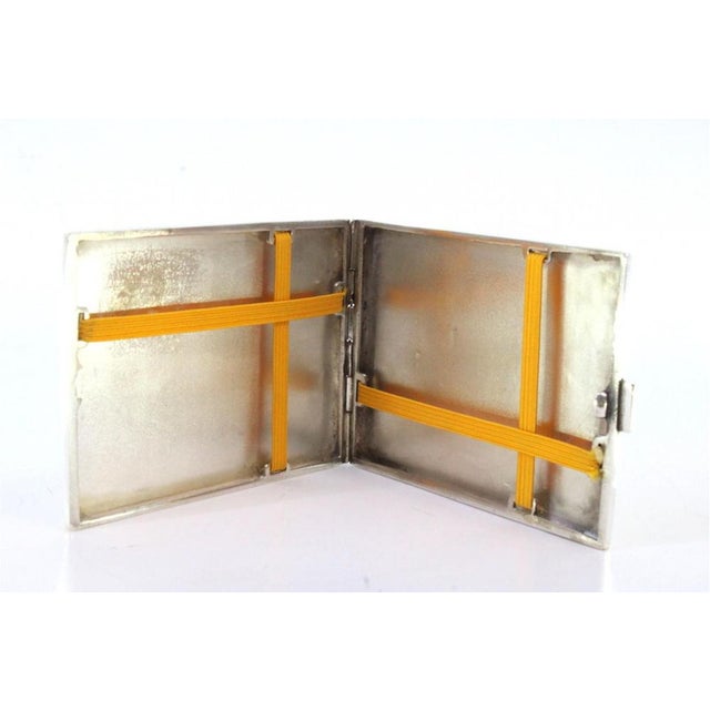 Guilloche Silver Cigarette Case For Sale - Image 3 of 7
