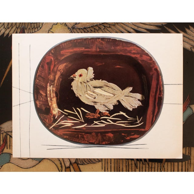 The School of Paris 1955 Vintage Print of Picasso's Ceramic Platter, "Dove" For Sale - Image 3 of 6