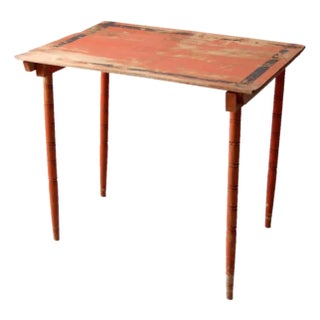 Antique Painted Wood Folding Table For Sale