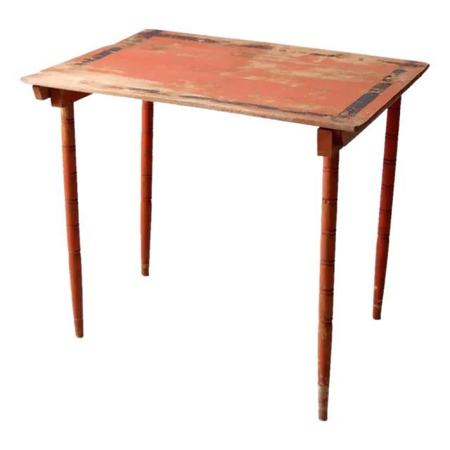 Antique Painted Wood Folding Table For Sale