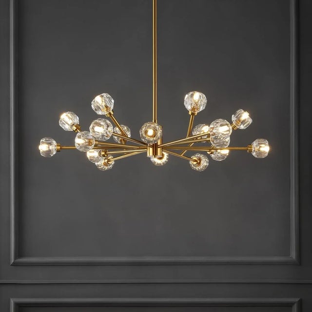 Safavieh Breyer Crystal Chandelier - Gold For Sale - Image 4 of 6