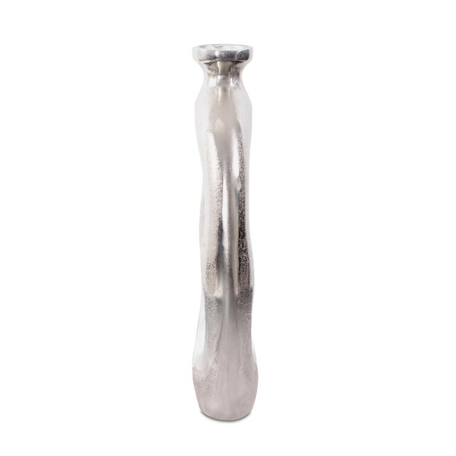 Constructed from cast aluminum and hand-finished, the Paradox Vase has a sleek silver color palette. The textured and...