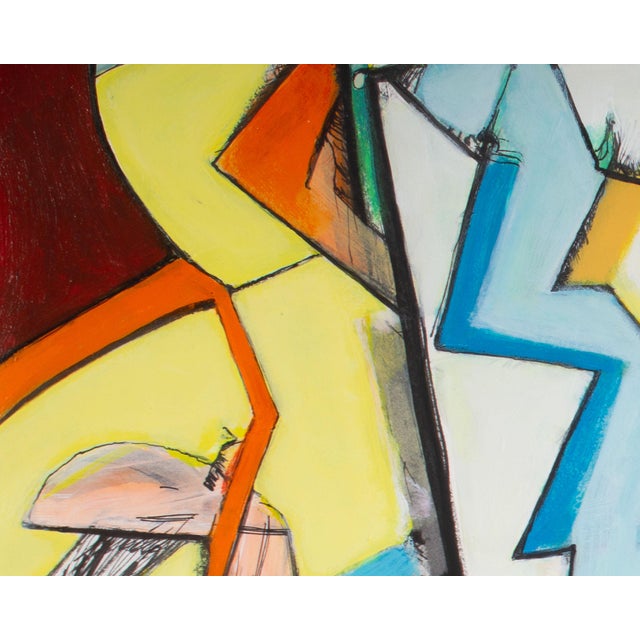 Paper “Early Bird Gets the Worm” Abstract Mixed Media Painting by James L. Bruch For Sale - Image 7 of 9