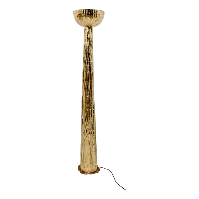 Torchère Style Hammered Brass Floor Lamp, Italy, 2000 For Sale