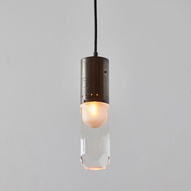 1960s 1960s Faceted Diffuser Pendant Lamp Attributed to Stilnovo For Sale - Image 5 of 12