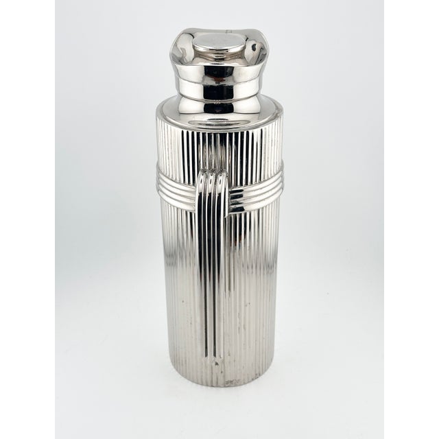 Mid-Century Christian Dior Modernist Ribbed Silver Thermal Carafe For Sale - Image 10 of 14