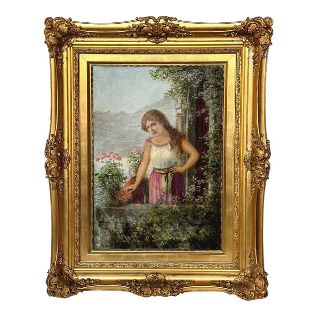 Late 19th Century Italian Portrait of Young Lady For Sale