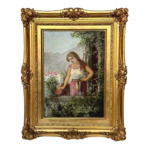 Late 19th Century Italian Portrait of Young Lady