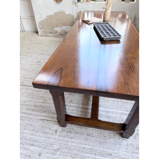 Vintage Farmhouse Table in Walnut, 1950s For Sale - Image 14 of 18