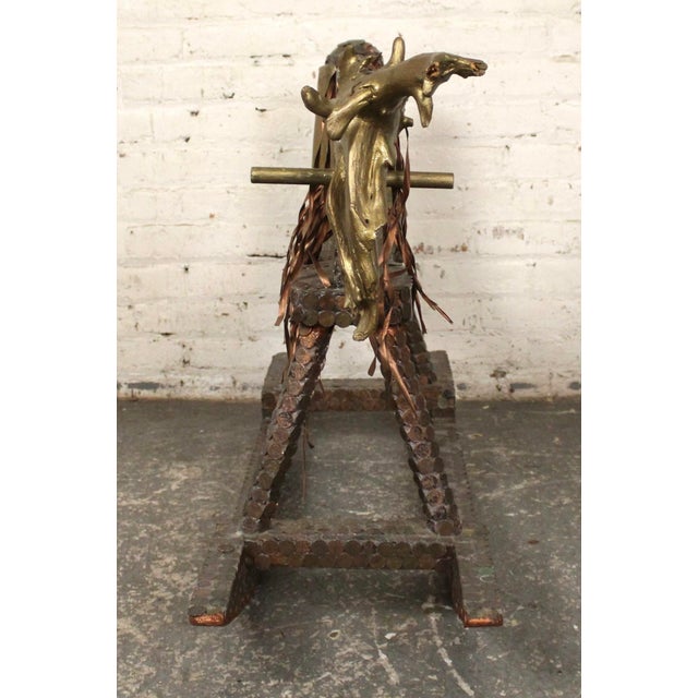 Late 20th Century Handmade Penny Covered Rocking Horse For Sale - Image 4 of 8