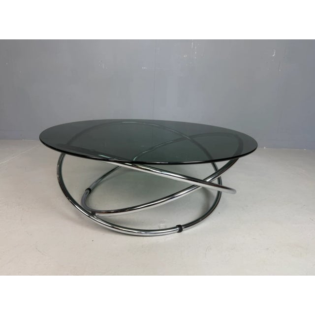 Chrome and Smoked Glass Mac Coffee Table from Miniforms, Italy, 1970s For Sale - Image 15 of 18
