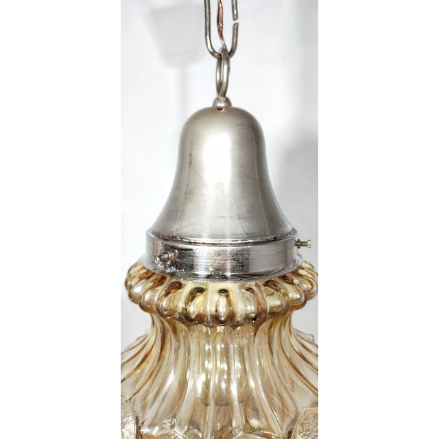 Metal Crystal Ceiling Lamp, Spain, 1940s For Sale - Image 7 of 11