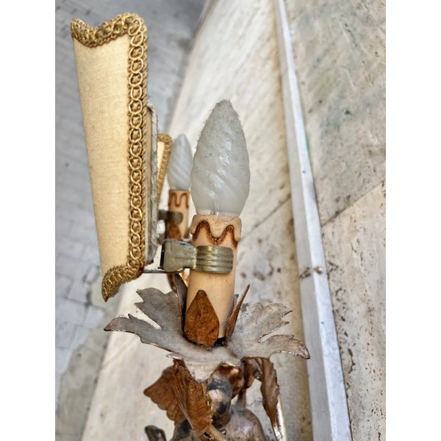 Baroque Wall Light in Silver and Gold, 1890s For Sale - Image 3 of 4