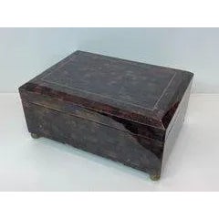 Hollywood Regency 1980s Tessellated Horn Jewelry Box For Sale - Image 3 of 11