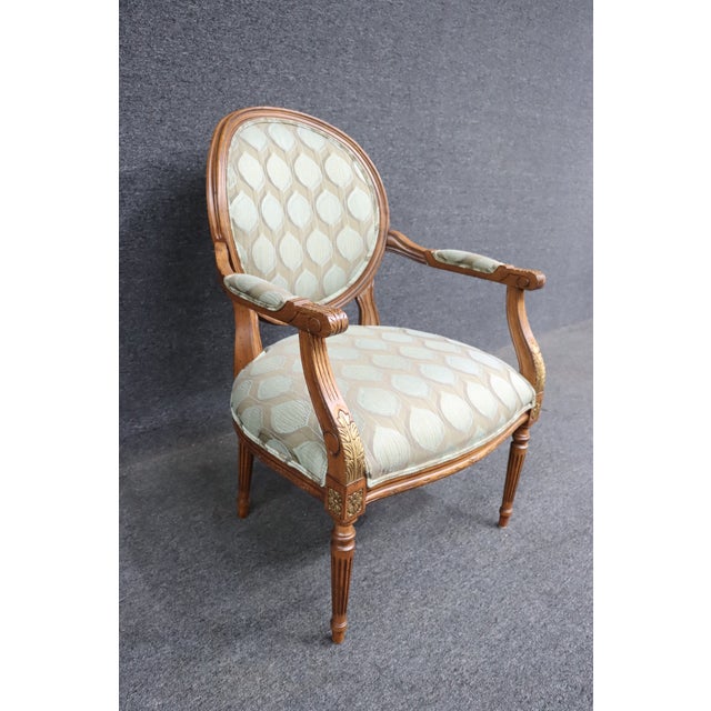 Ethan Allen Ethan Allen Louis XVI Style Cherry Arm Chair For Sale - Image 4 of 11