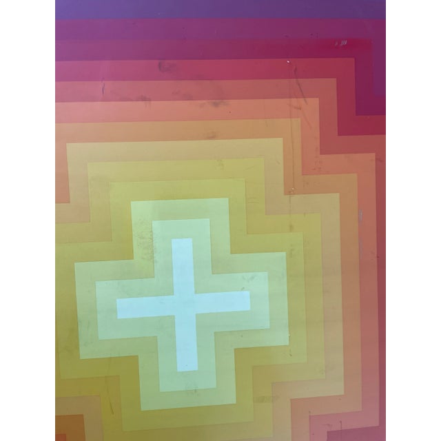Jurgen Peters Op Art Silkscreen Poster, Framed, C. 1970's For Sale - Image 4 of 5